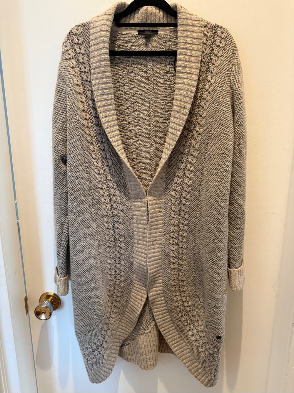 EMU Australia 100% Merino Wool Long Cardigan Small Grey Cocoon Sweater